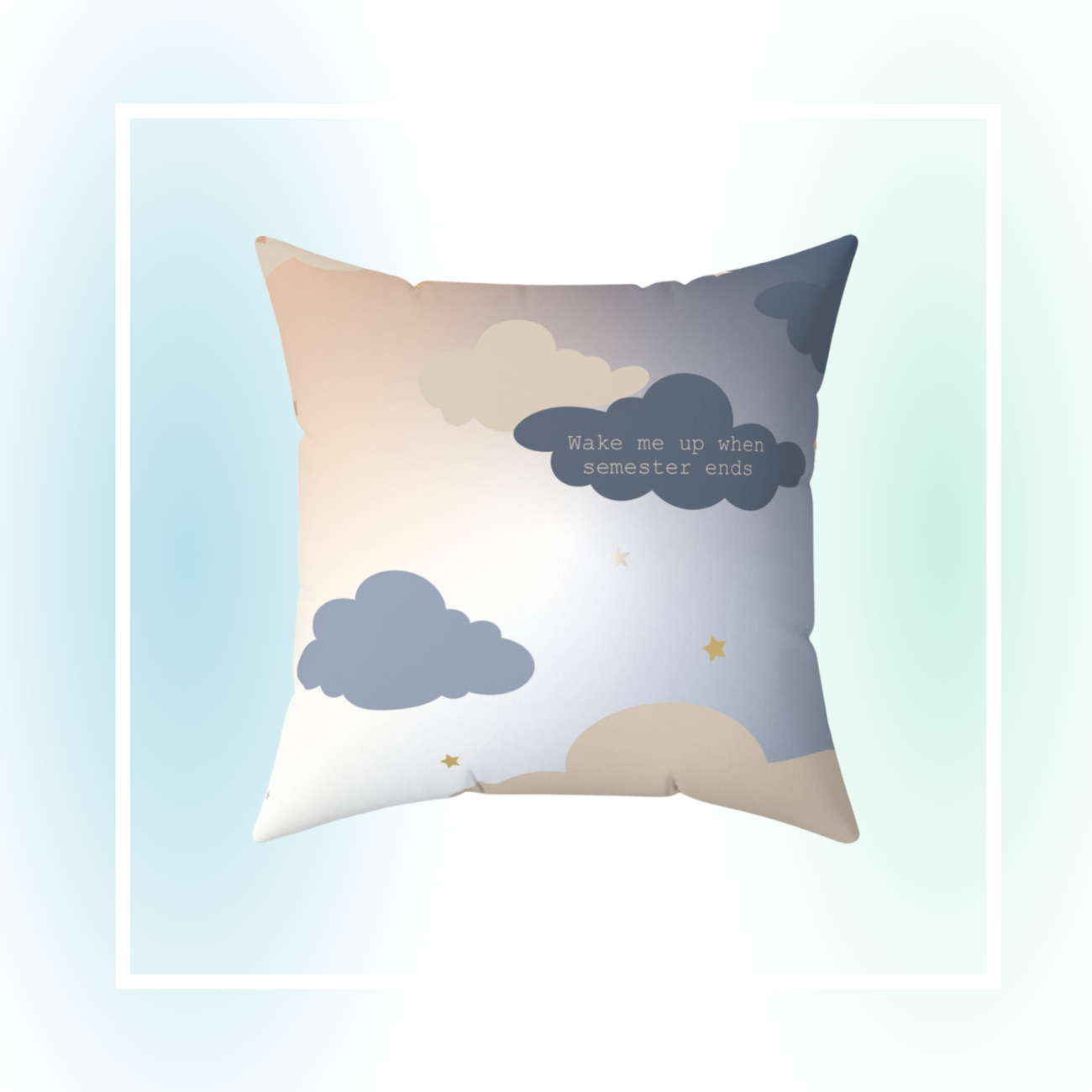 Wake me up Square Pillow | Faux Suede