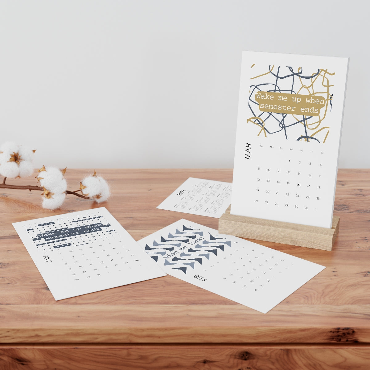 Semester Ends Vertical Desk Calendar (2023)