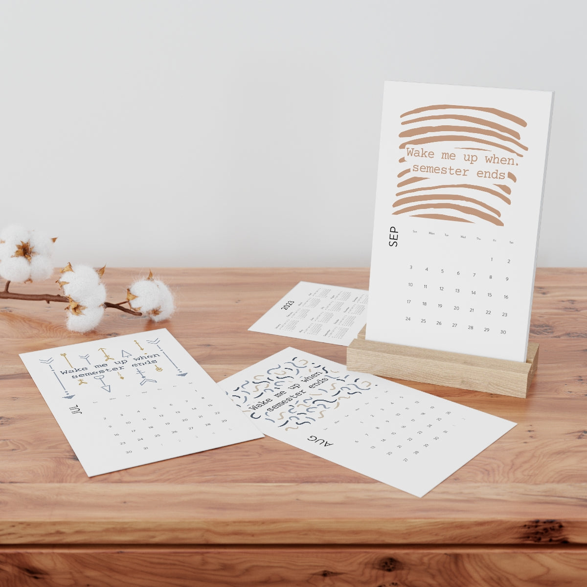 Semester Ends Vertical Desk Calendar (2023)